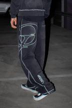 Washed Black Flared Pants