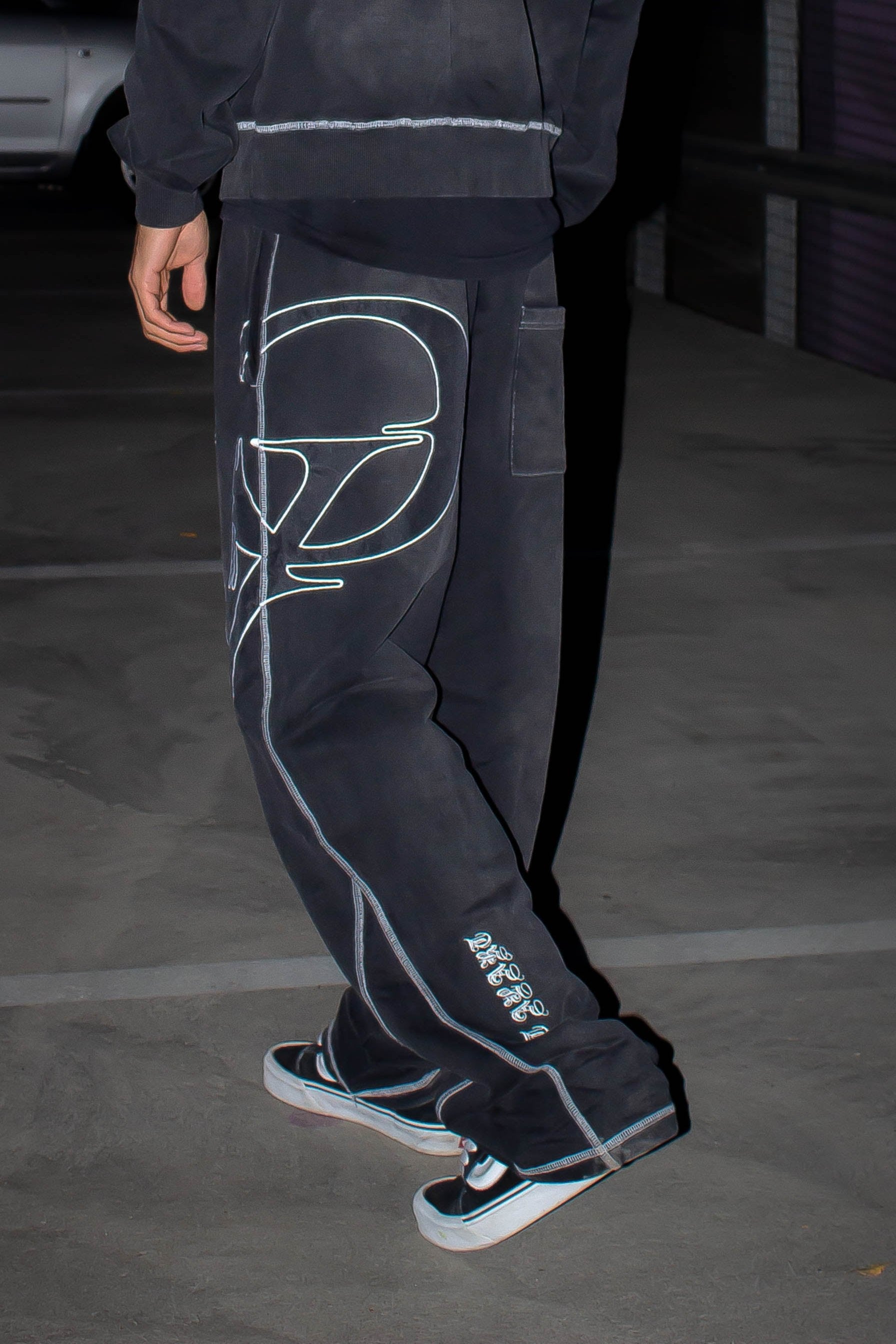 Washed Black Flared Pants