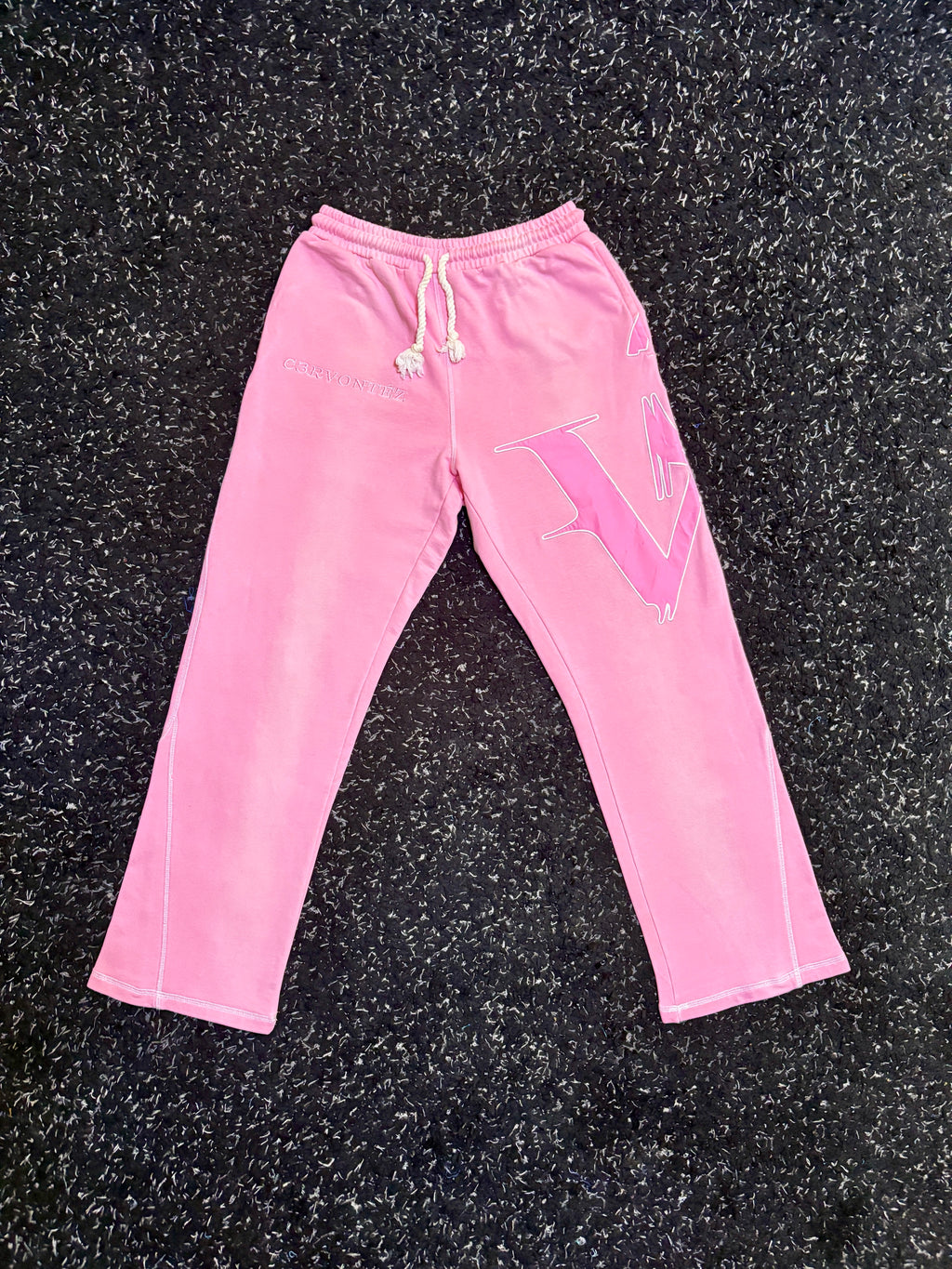 Washed Baby Pink Flared Pants