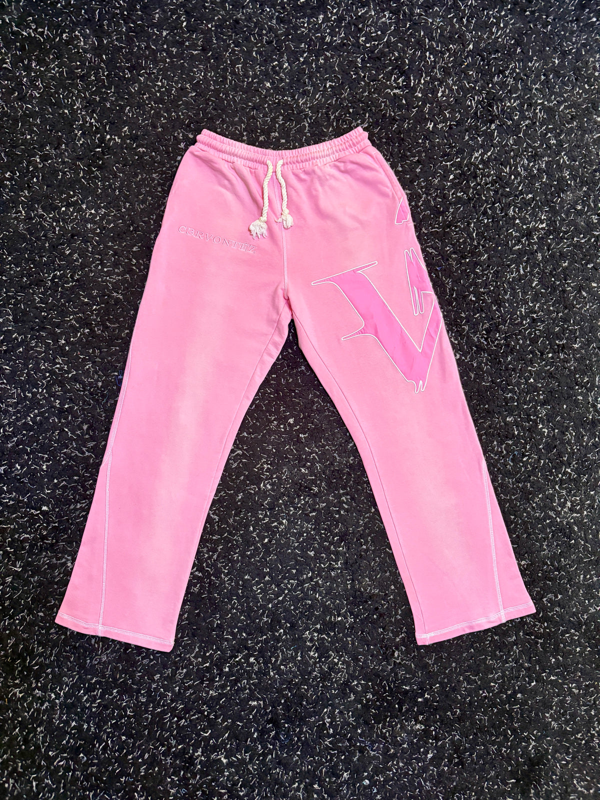 Washed Baby Pink Flared Pants