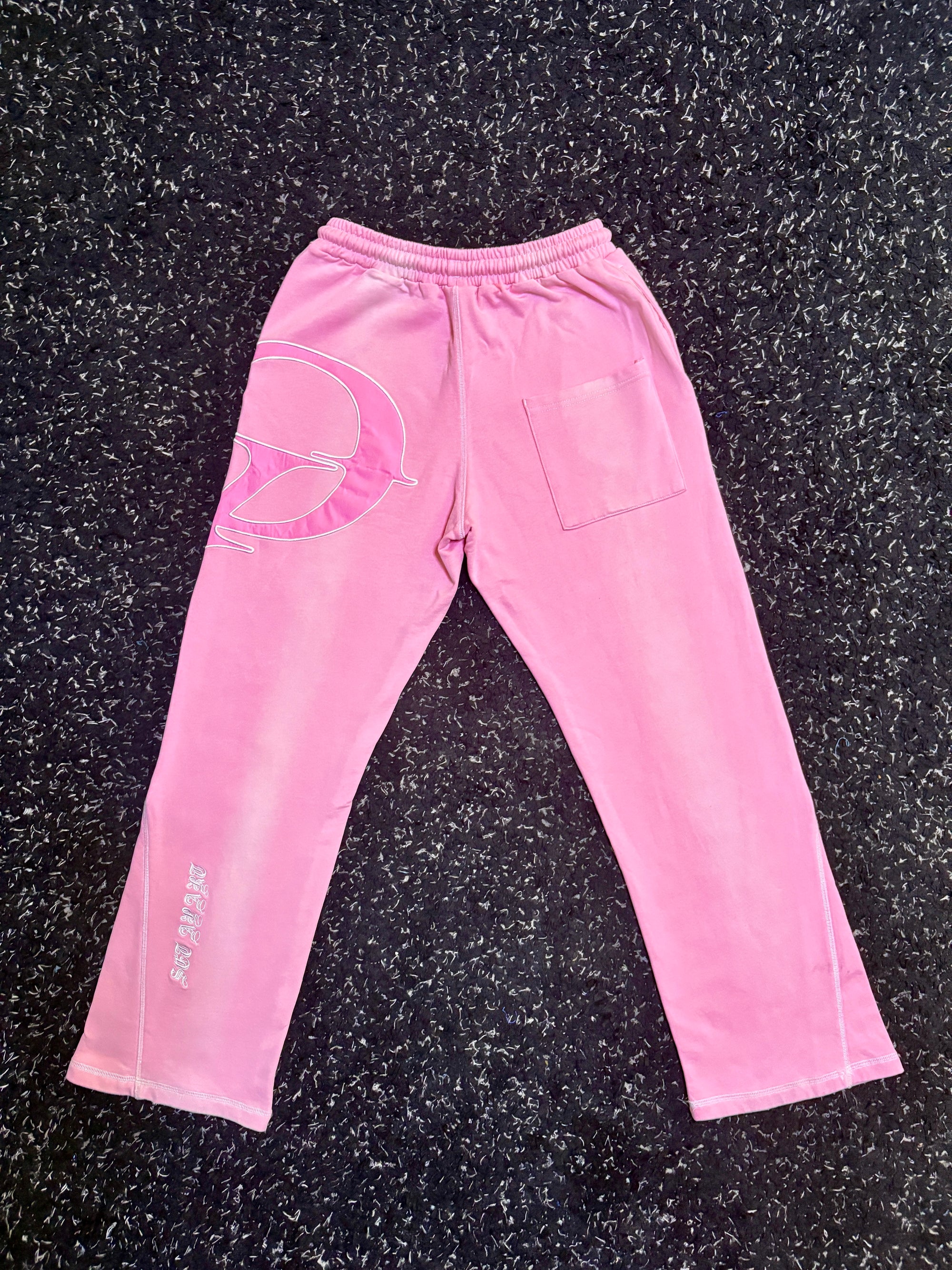 Washed Baby Pink Flared Pants