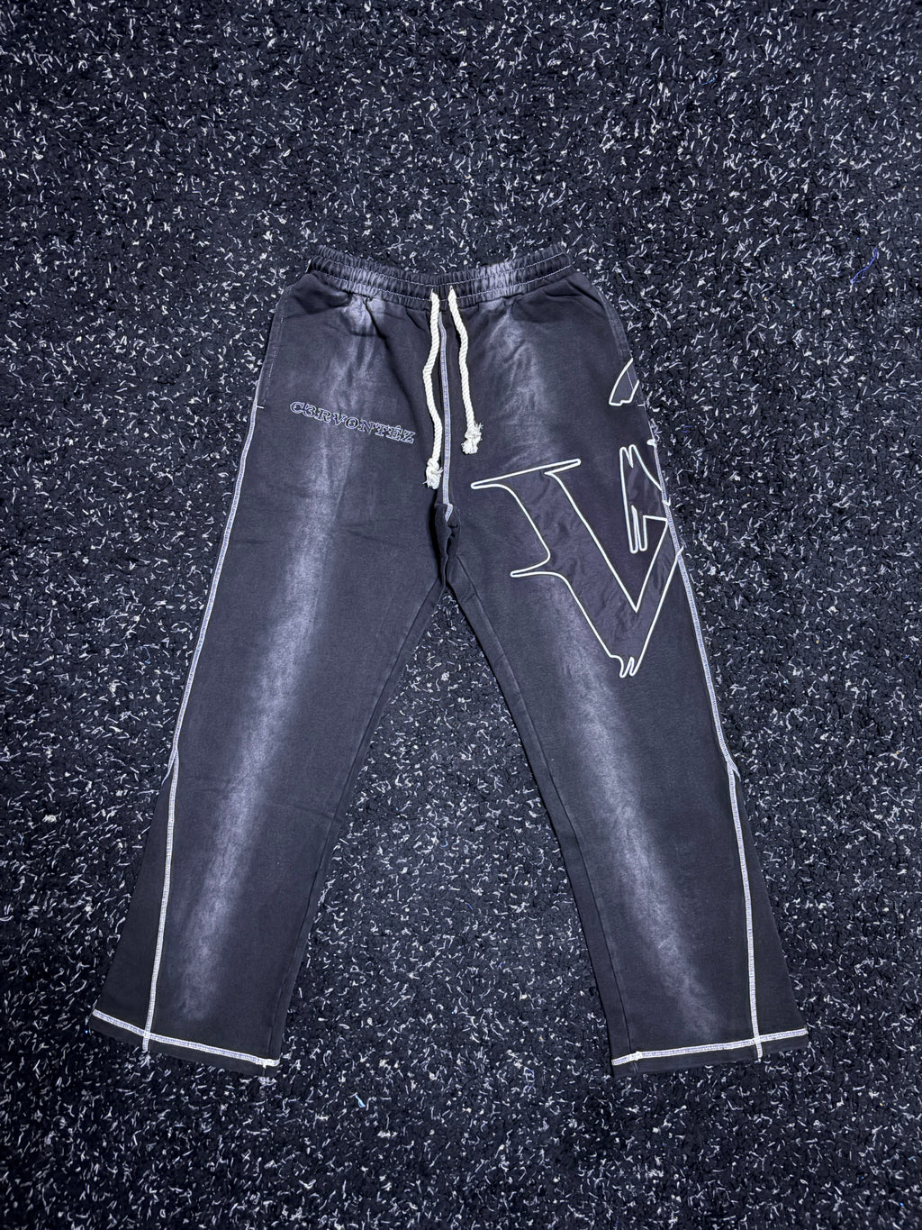 Washed Black Flared Pants