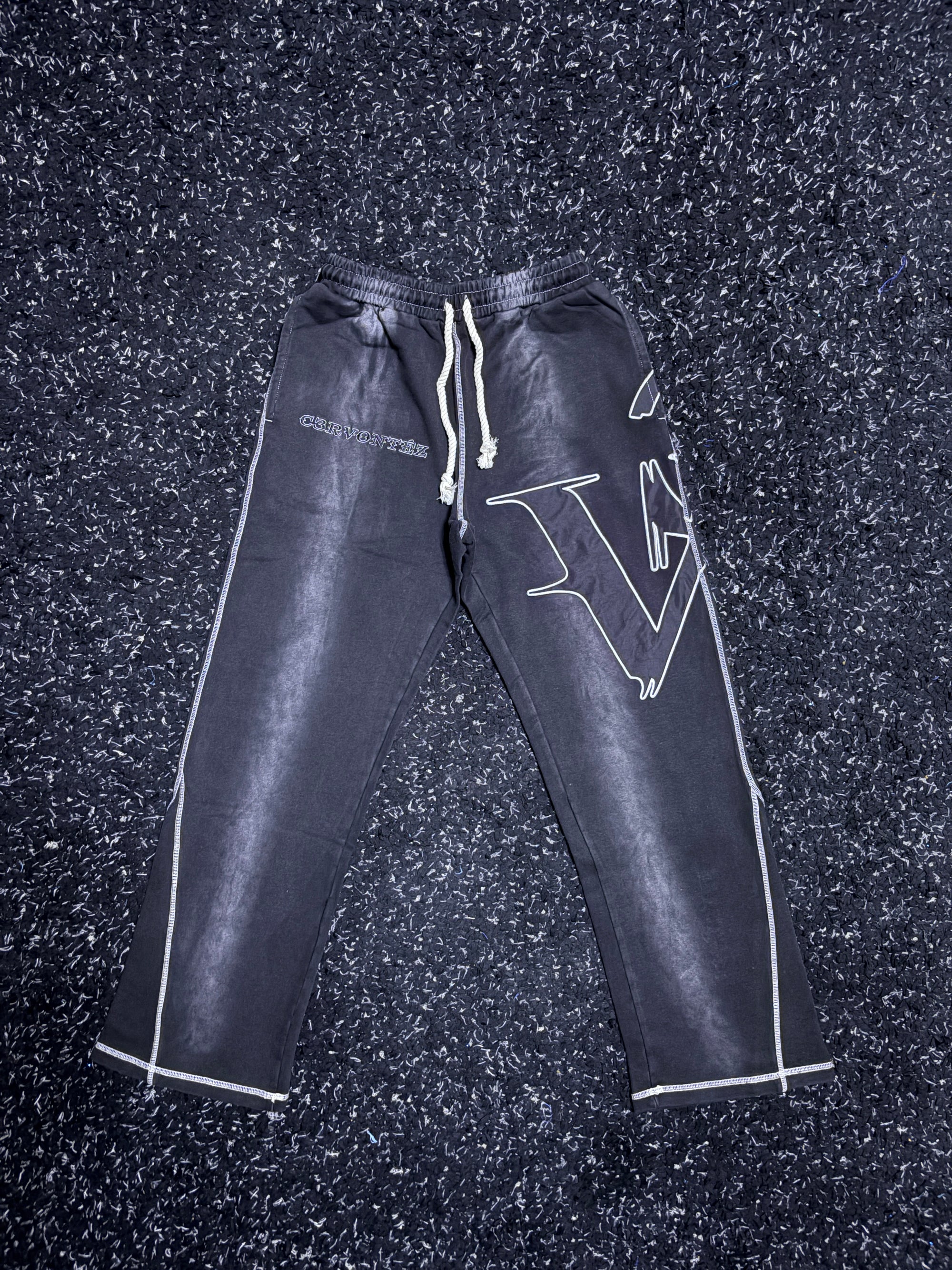 Washed Black Flared Pants