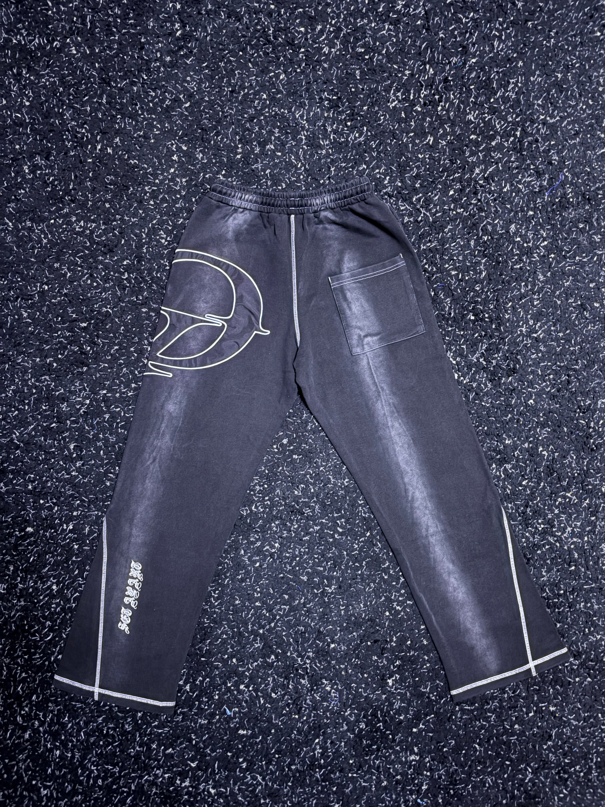 Washed Black Flared Pants