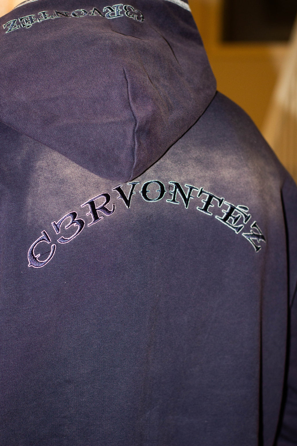 Washed Navy Blue Hoodie