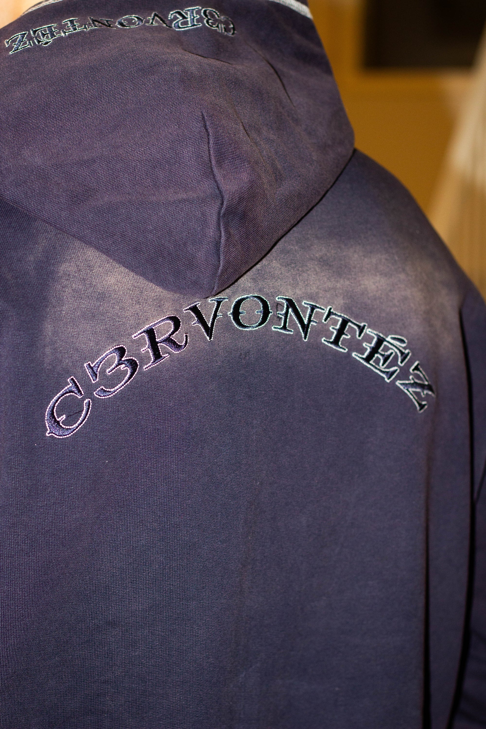 Washed Navy Blue Hoodie