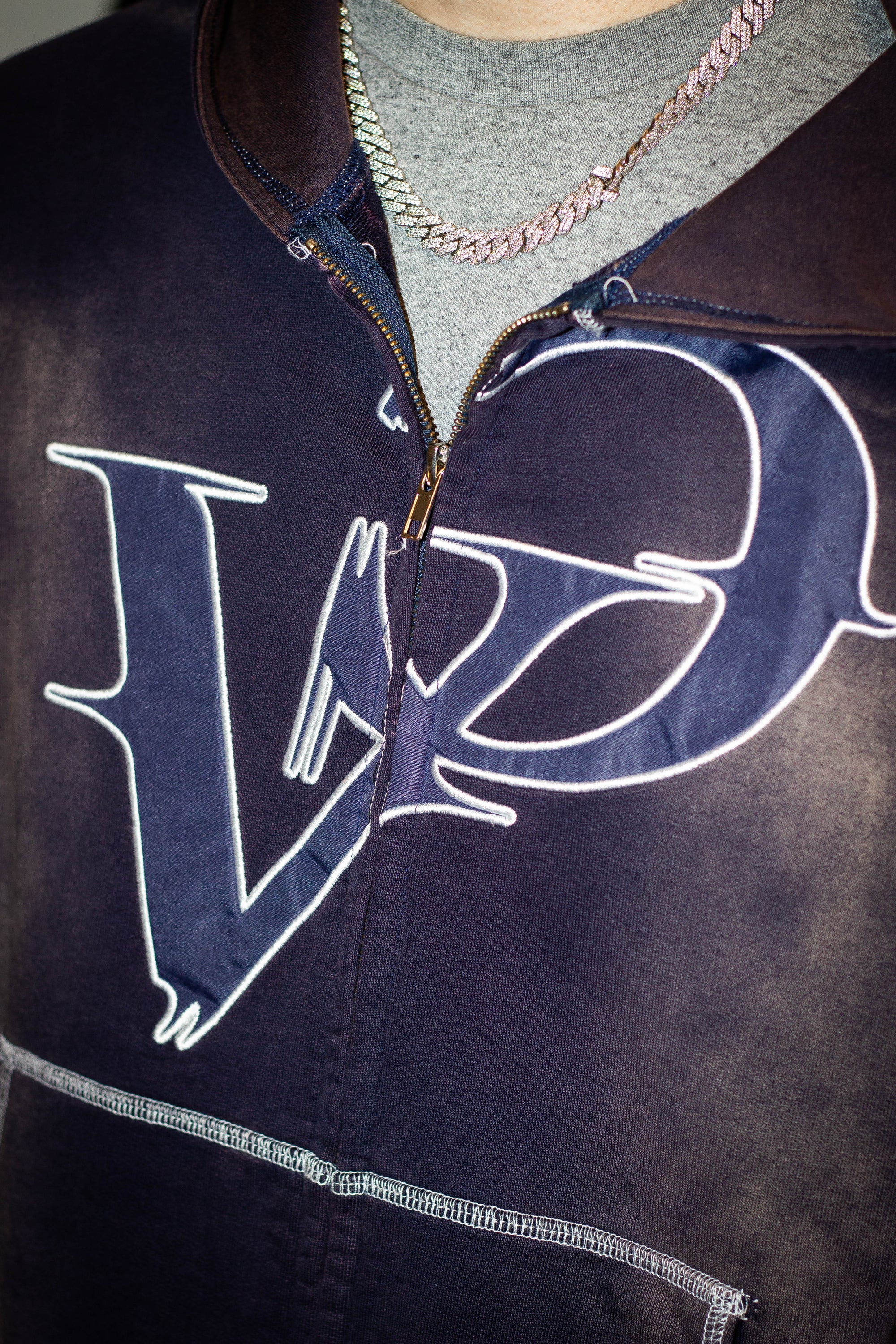 Washed Navy Blue Hoodie