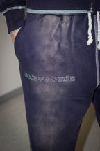 Washed Navy Blue Flared Pants