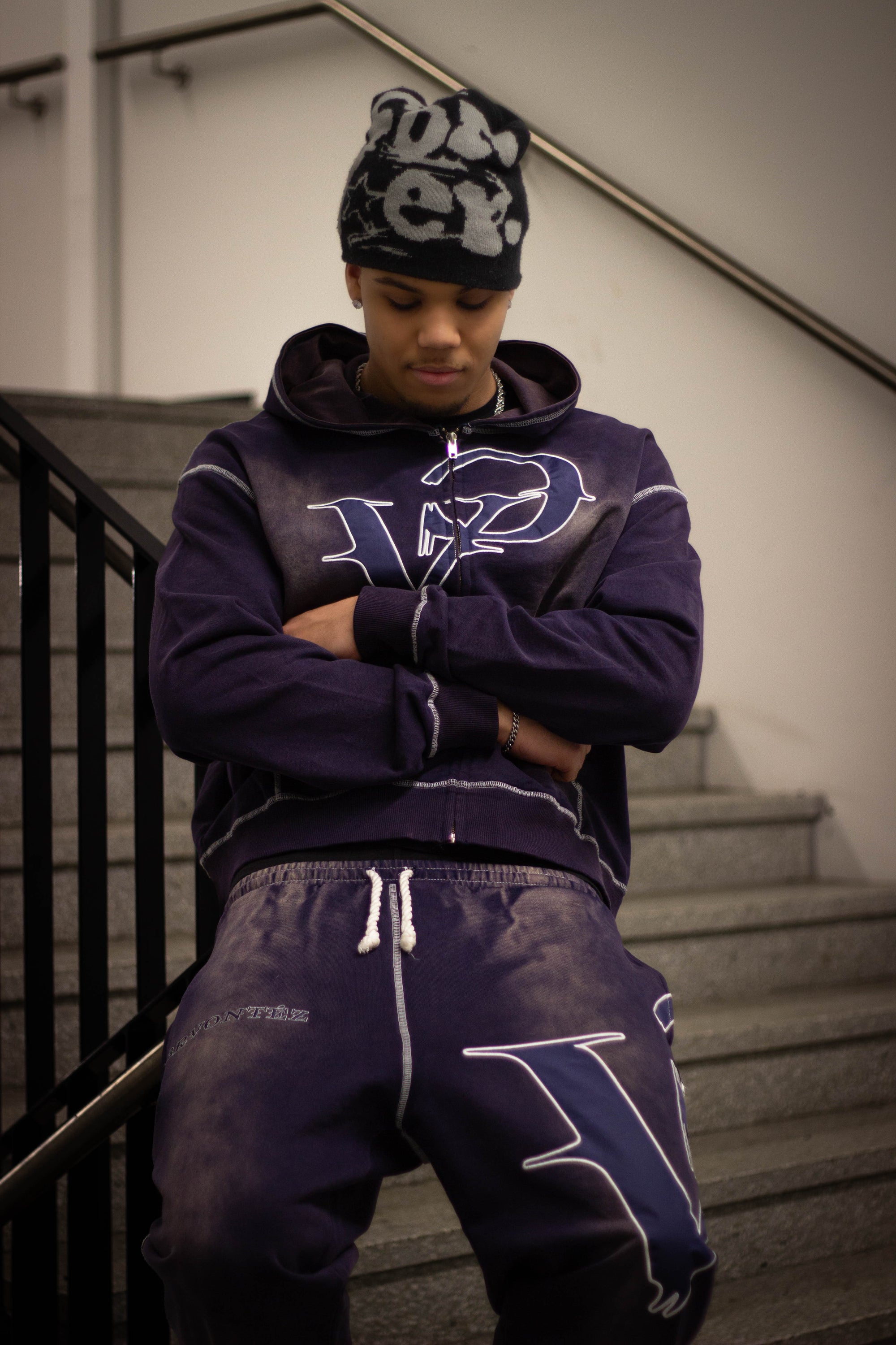 Washed Navy Blue Hoodie