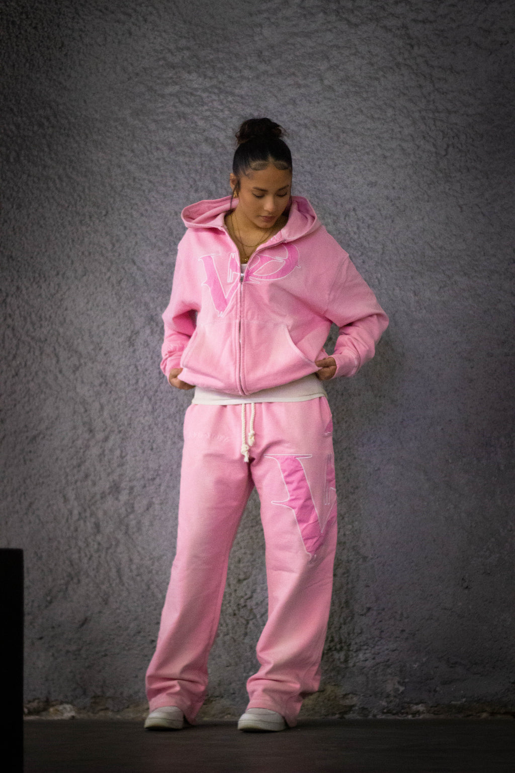 Washed Baby Pink Tracksuit