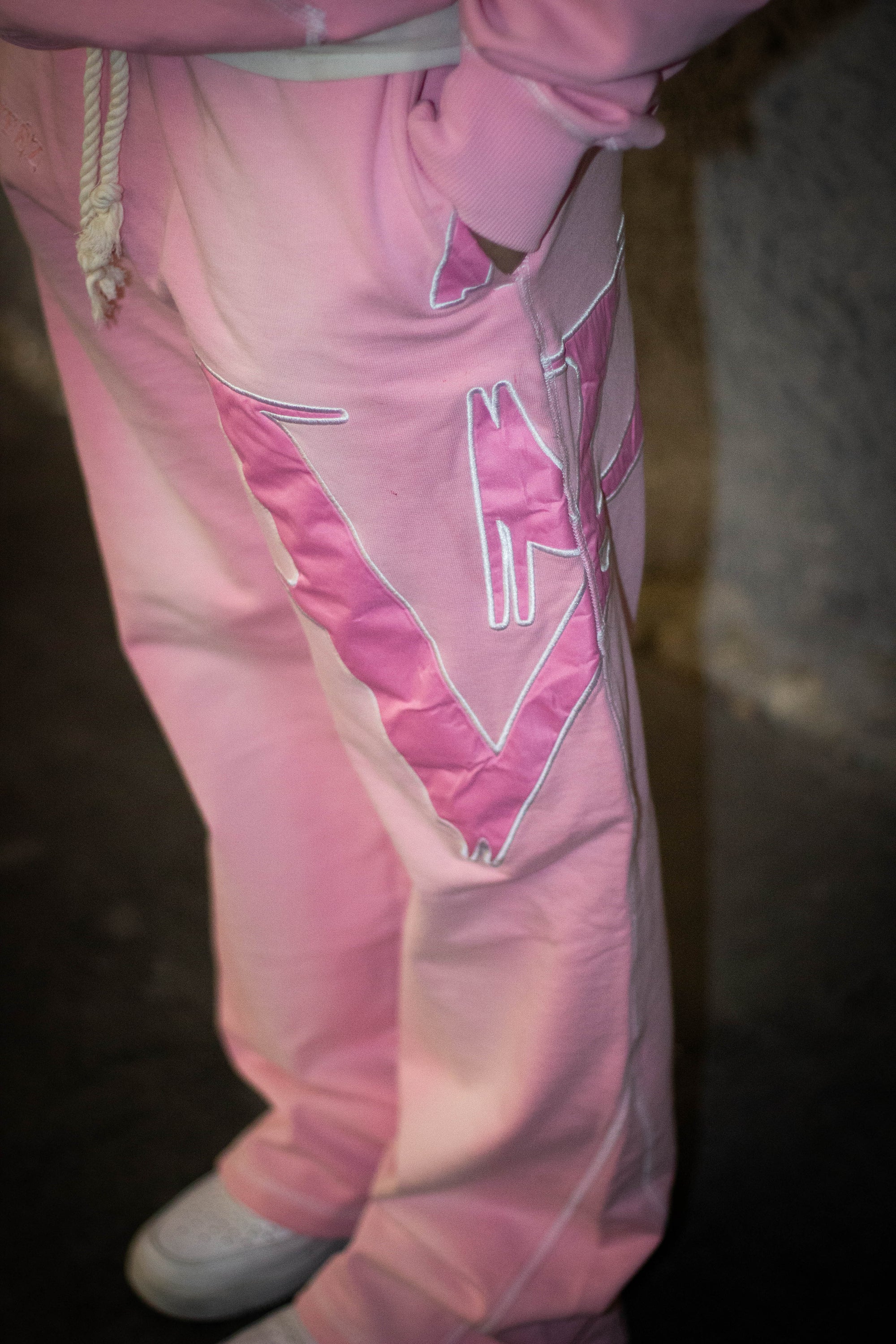Washed Baby Pink Flared Pants