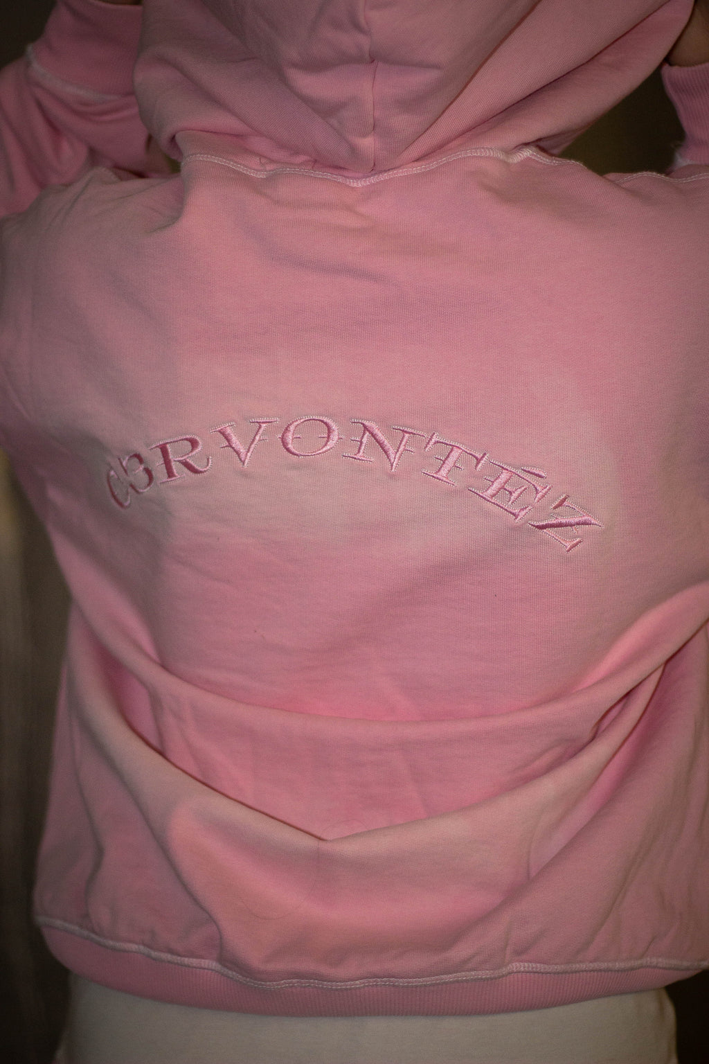 Washed Baby Pink Hoodie