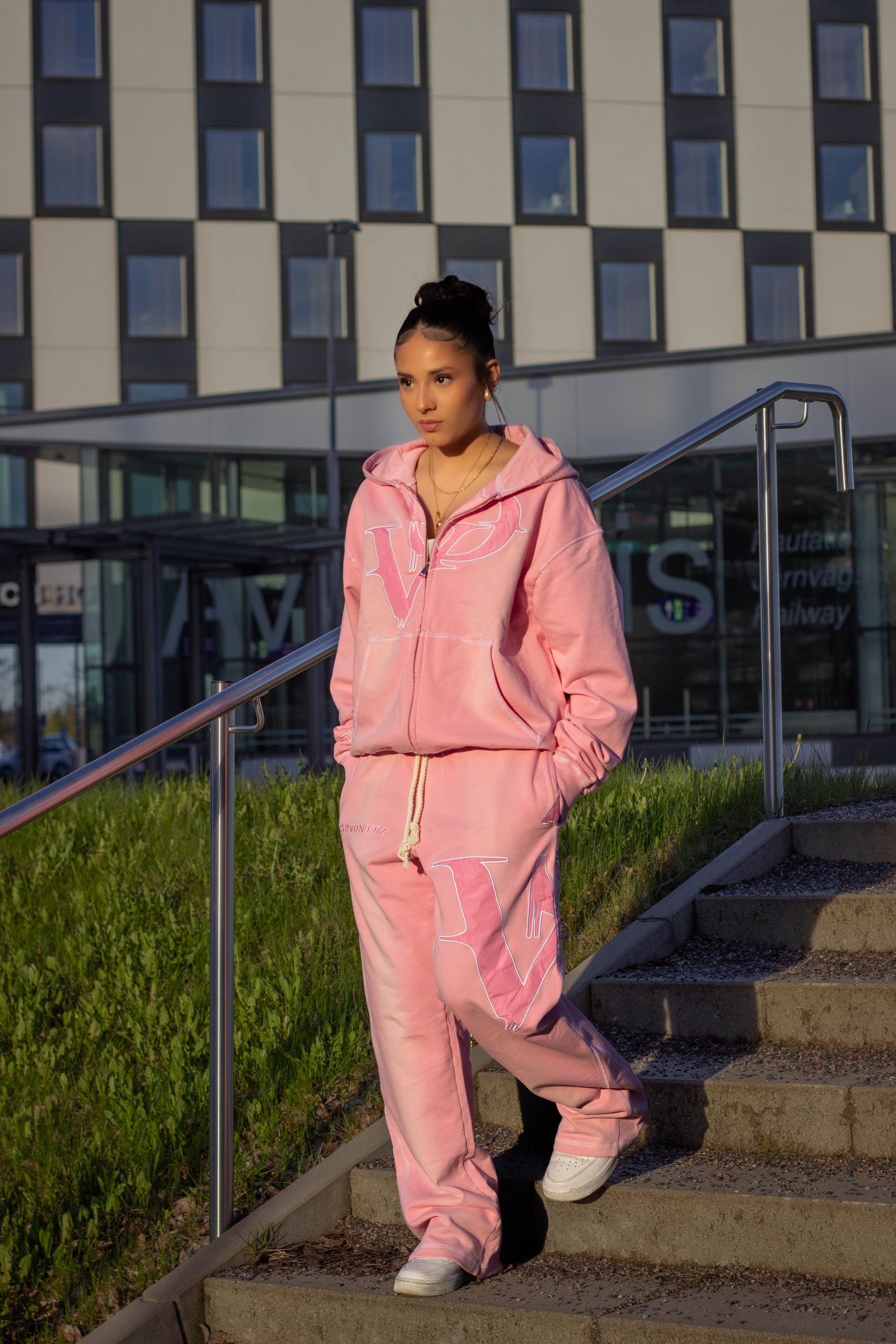 Washed Baby Pink Tracksuit