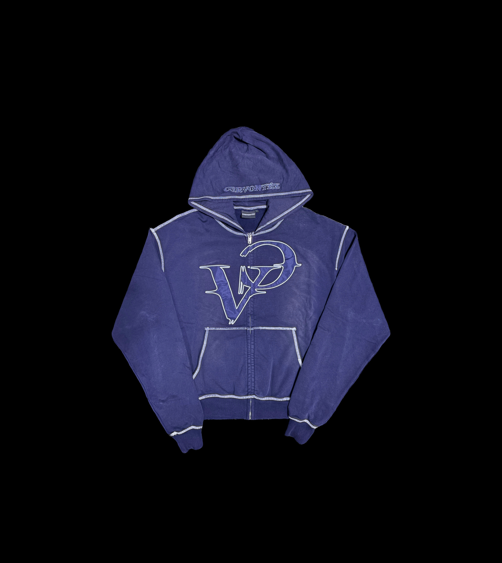 Washed Navy Blue Hoodie – C3RVONTÉZ
