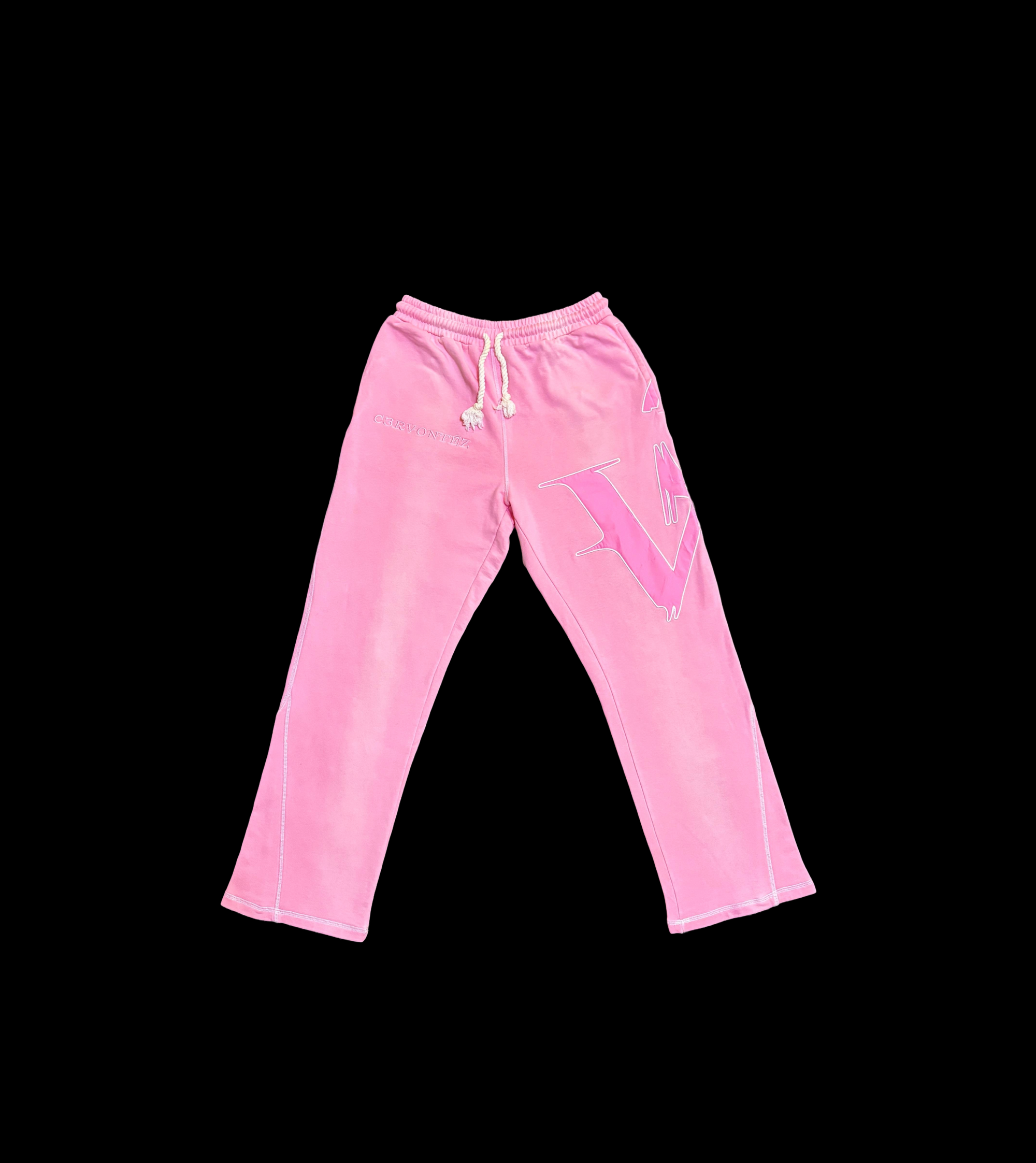 Washed Baby Pink Flared Pants
