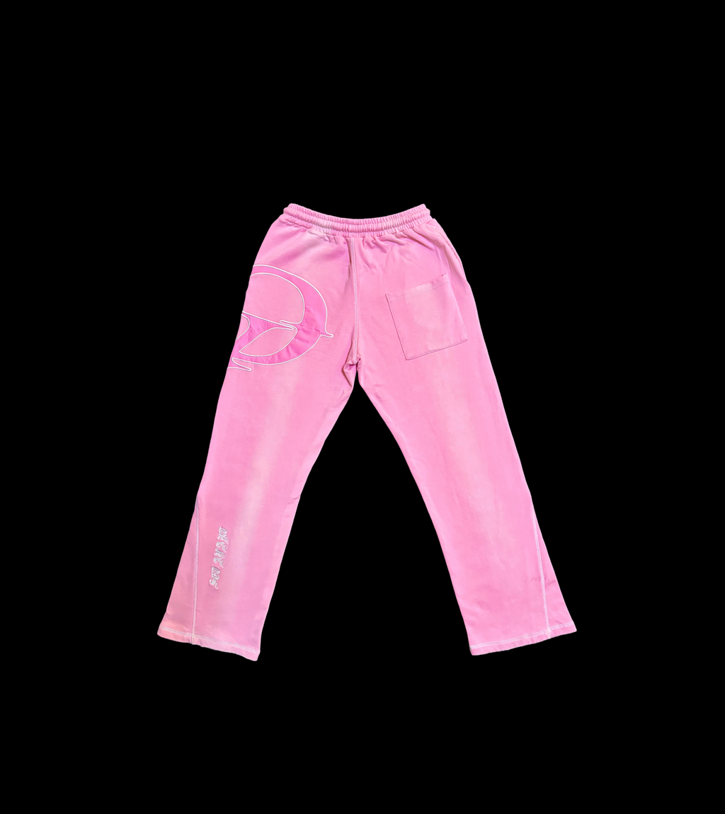 Washed Baby Pink Flared Pants