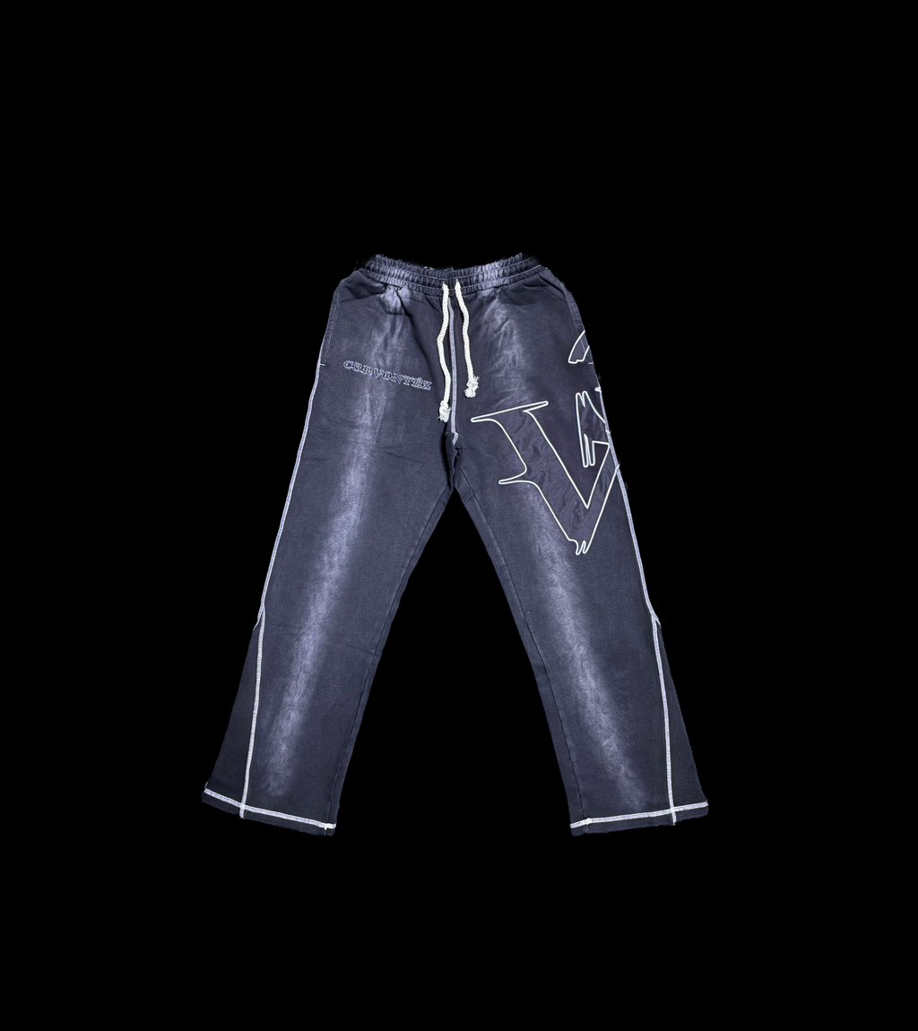 Washed Black Flared Pants