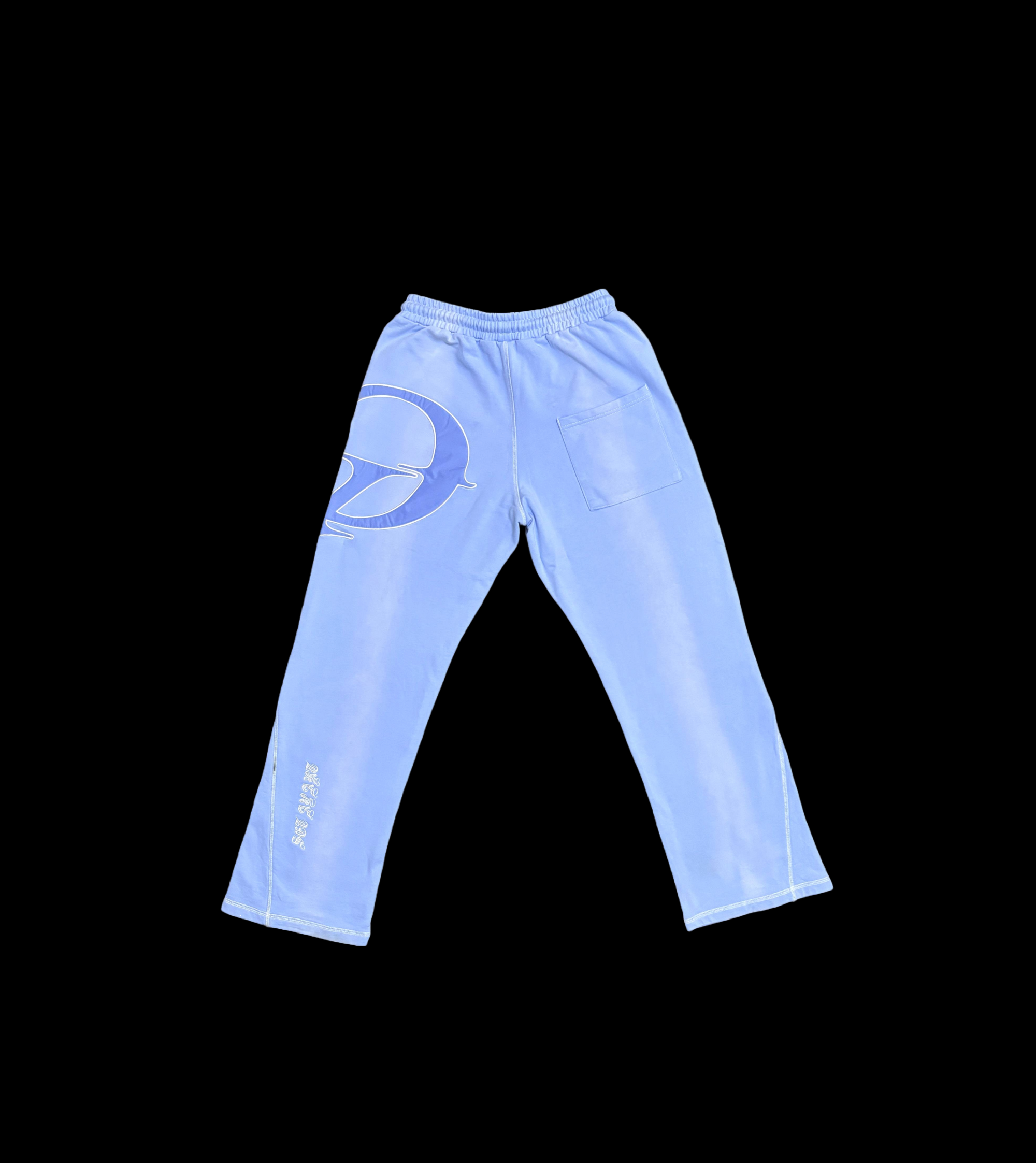 Washed Baby Blue Flared Pants