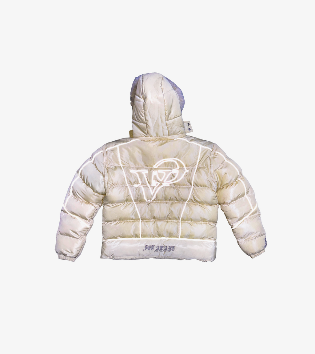 Éleve Creme Beige Puffer Jacket